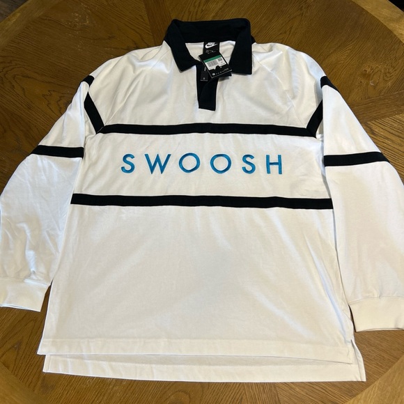 Nike 'Swoosh' Sportswear Casual Polo Logo Long Sleeve Men’s Size Large XL $70 - Picture 1 of 8